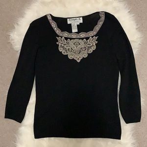 🌸 Joseph A. Black Embellished Top